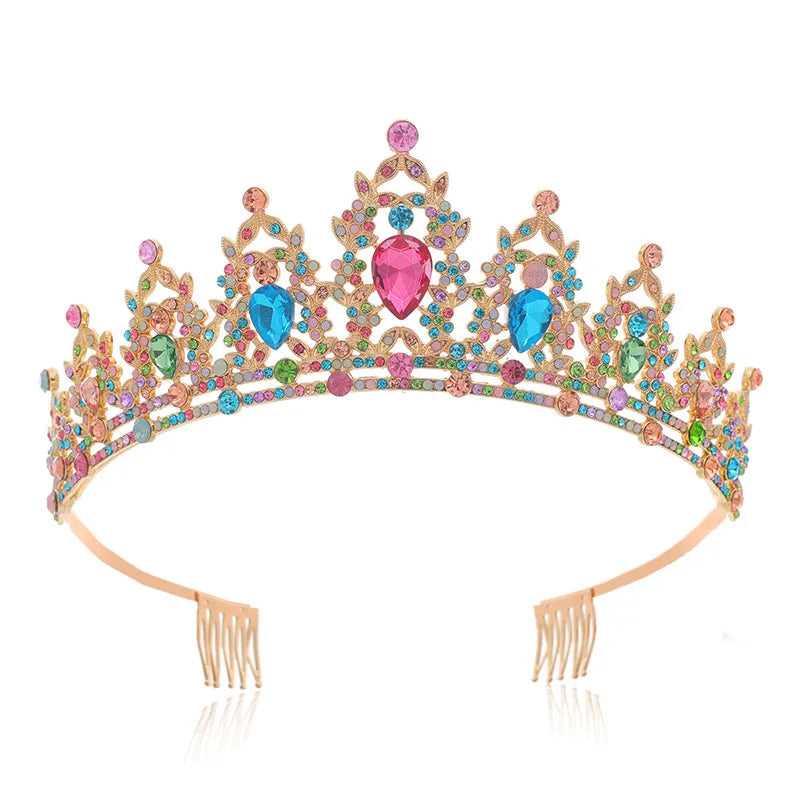 Fashion Women'S Crown Alloy Inlay Rhinestones Crown