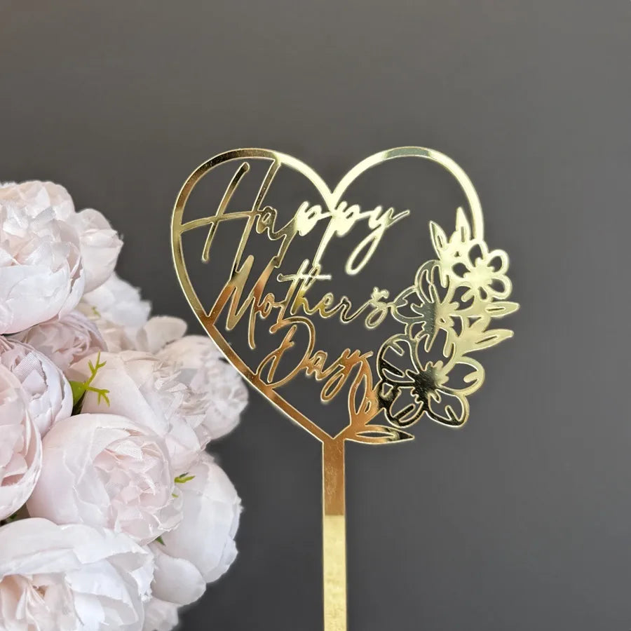 Mother'S Day Romantic Letter Flower Butterfly Acrylic Party Cake Decorating Supplies Party Supplies Cake Decorating Supplies 1 Piece