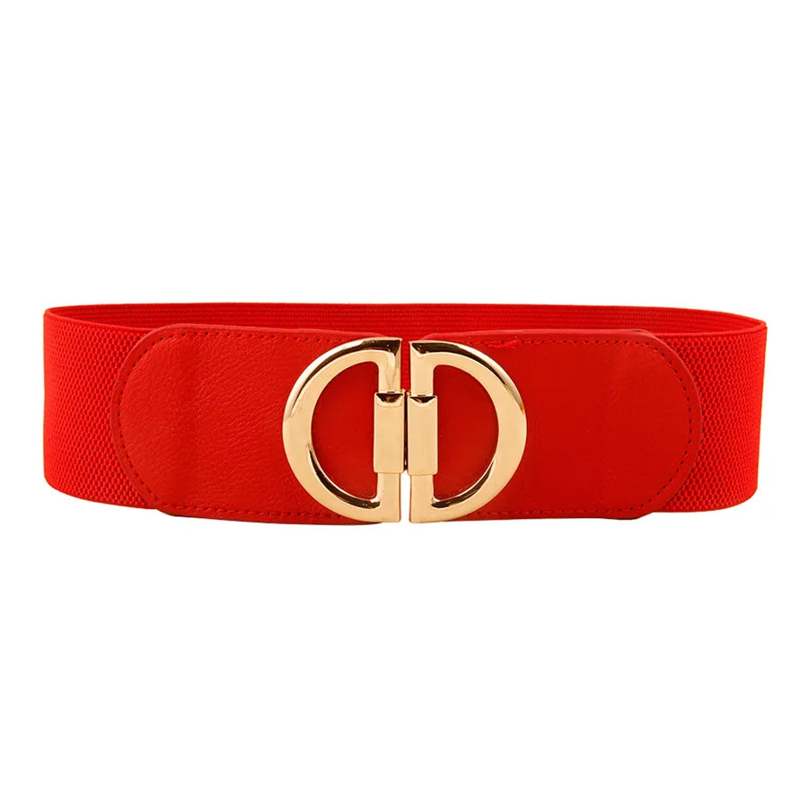 simple style solid color pu leather alloy plating women's leather belts
