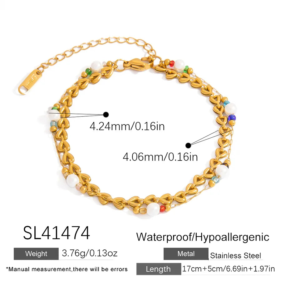 Glam Luxurious Infinity 304 Stainless Steel 18K Gold Plated snake chain Bracelets In Bulk