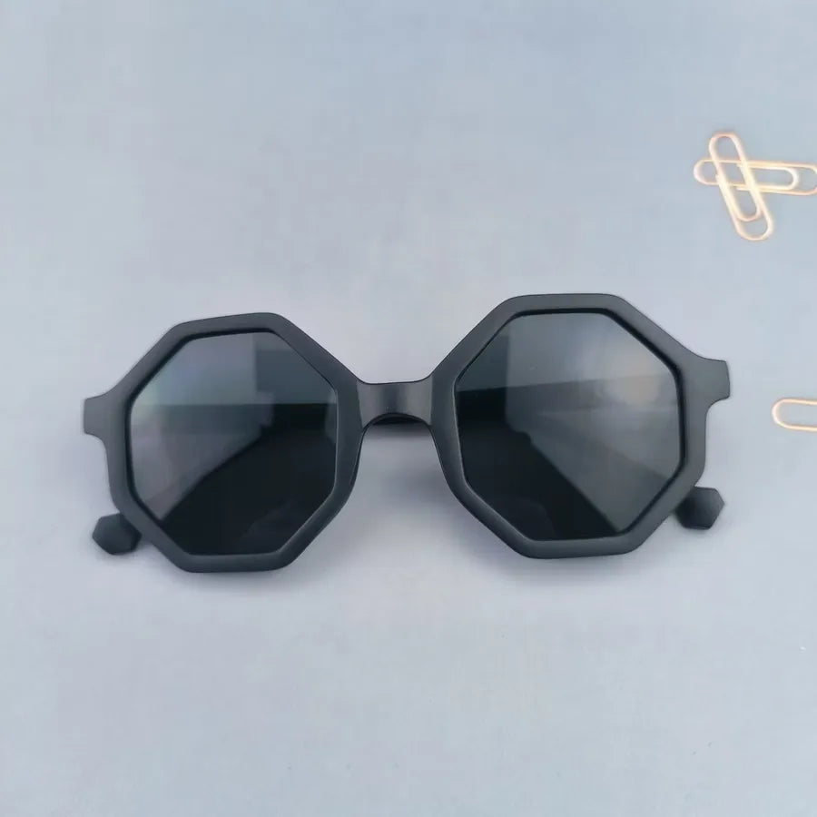 Cute Novelty Modern Style Geometric Ac Tinted Lenses Polygon Full Frame Kids Sunglasses