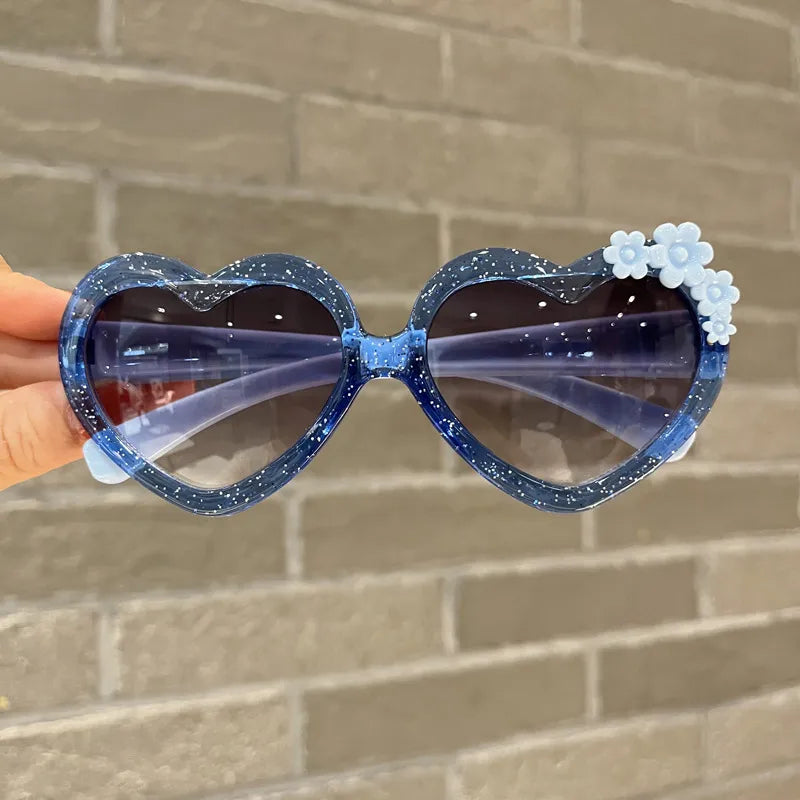 cute heart shape ac special-shaped mirror full frame kids sunglasses