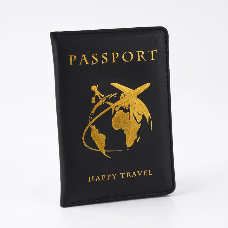 Unisex Basic Classic Style Solid Color Pu Leather Passport Holders