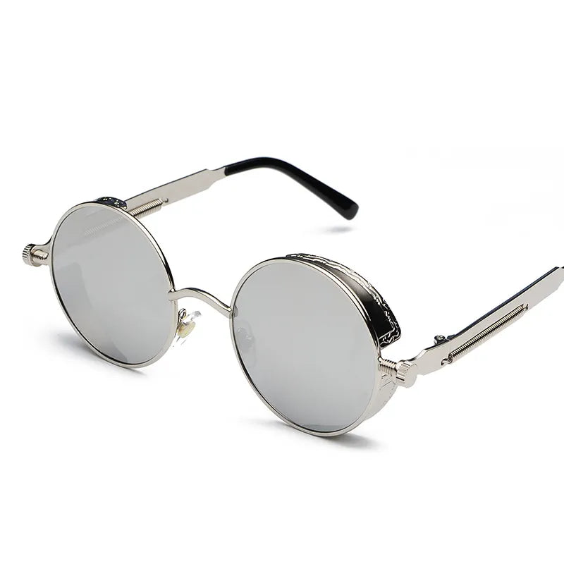 hip-hop punk streetwear round pc round frame full frame men's sunglasses