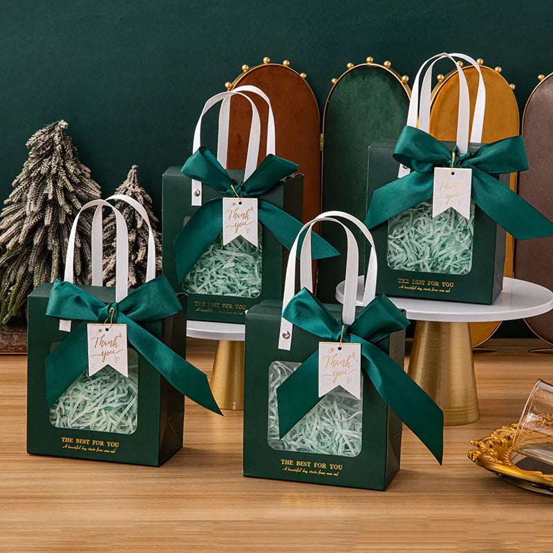 Gift Bag Advanced Sense Transparent Window Opening Bag Fashion Packaging Bag Birthday Gift Cosmetic Tote Bag Hand Gift Bag