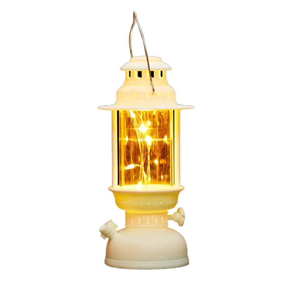 Antique Style LED Palace Lamp Night Light Outdoor Camping Decorative Lamp Geometric Stereo Pattern Glass European Style