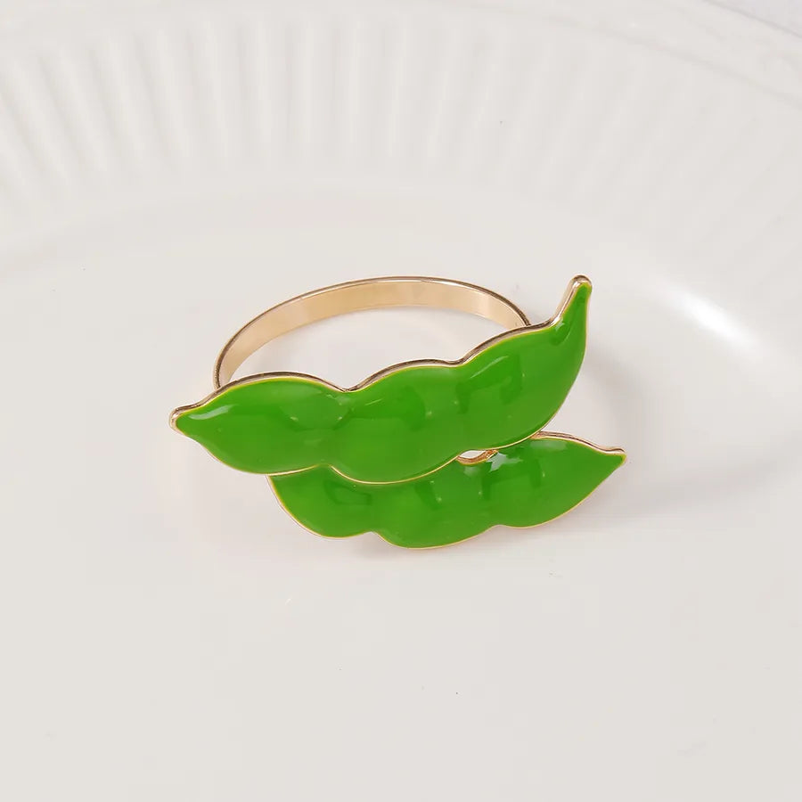 Cute Pastoral Corn Eggplant Vegetable Alloy Napkin ring 1 Piece