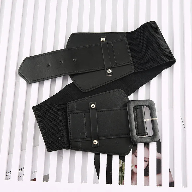 fashion solid color pu leather plastic women's corset belts 1 piece