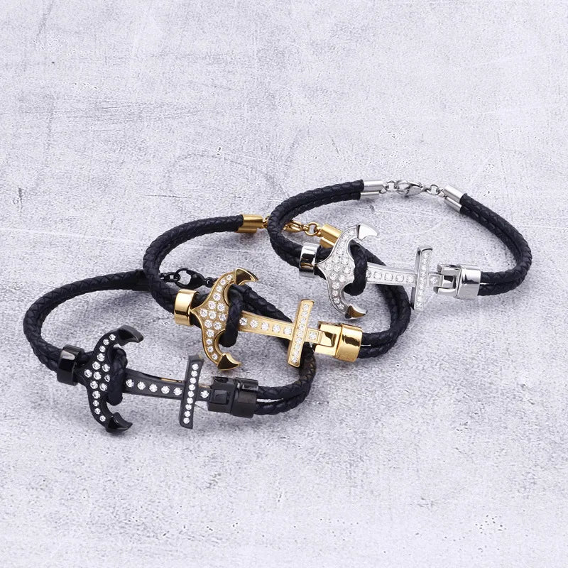 Vintage Style Punk Geometric Titanium Steel Plating 18K Gold Plated Men's Bangle