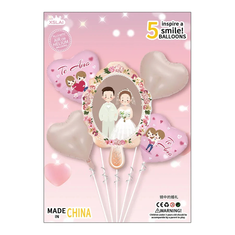 wedding season valentine's day sweet letter heart shape aluminum film wedding party balloons