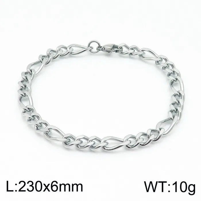 Simple Style Solid Color Stainless Steel Plating 18K Gold Plated Men's Bracelets
