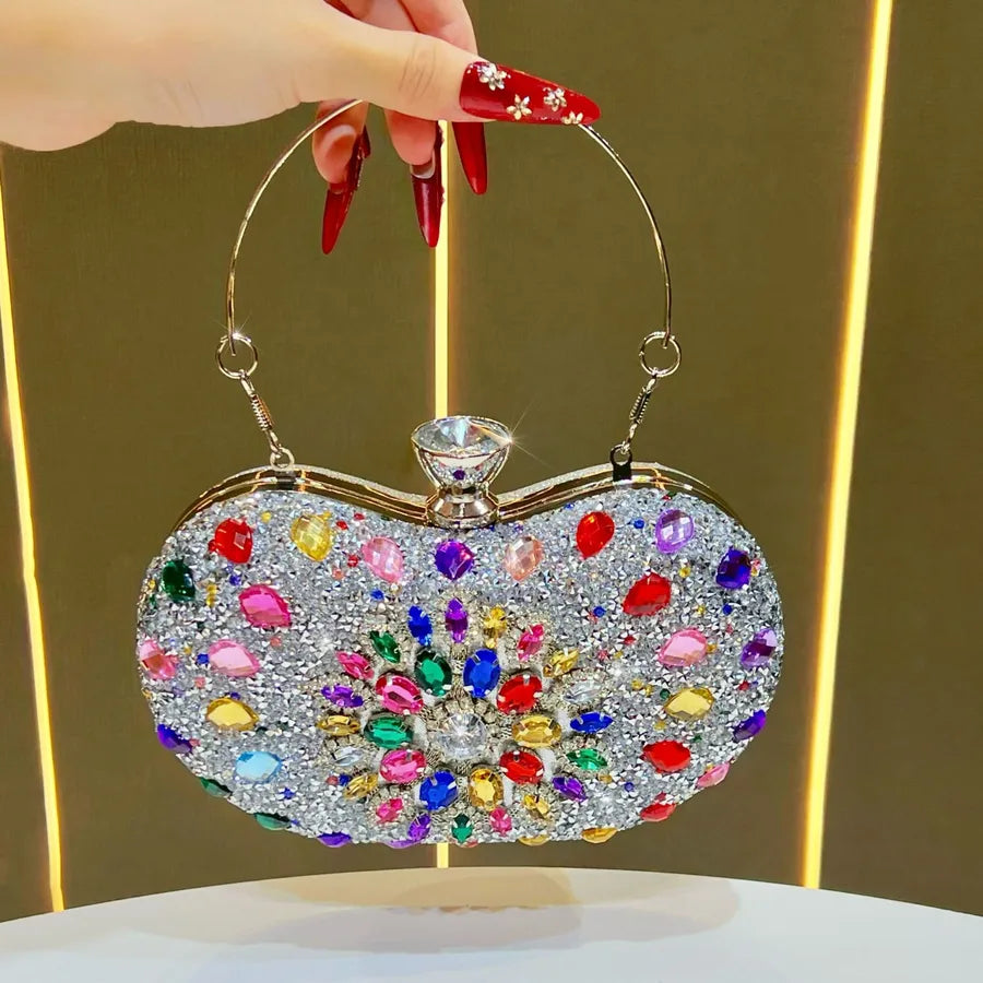 New Fashionable Diamond Embedded Handbag Lightweight Luxury Single Shoulder Crossbody Bag For Ladies Evening Party