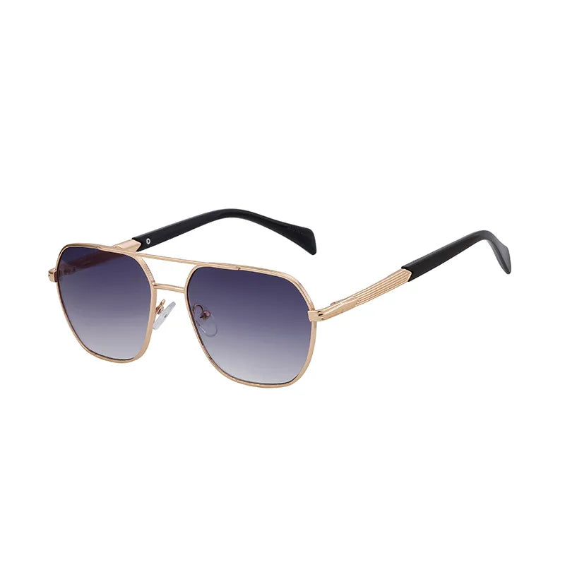 Simple Style Solid Color Pc Gradient Tinted Lenses Square Full Frame Men's Sunglasses