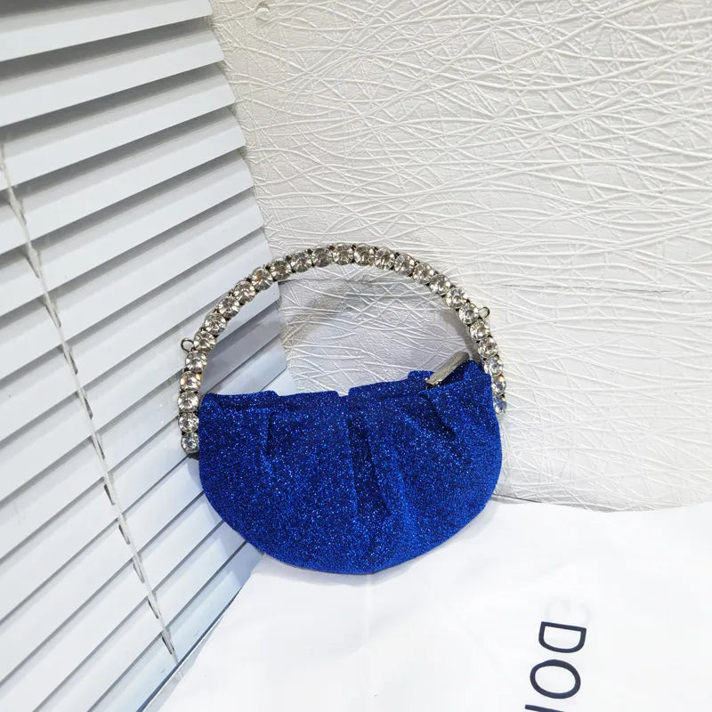 nylon solid color dumpling shape evening bags