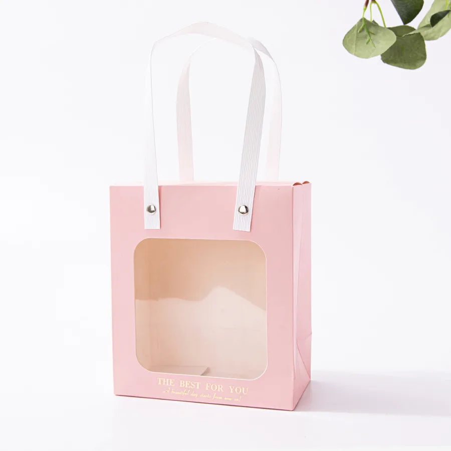 Gift Bag Advanced Sense Transparent Window Opening Bag Fashion Packaging Bag Birthday Gift Cosmetic Tote Bag Hand Gift Bag
