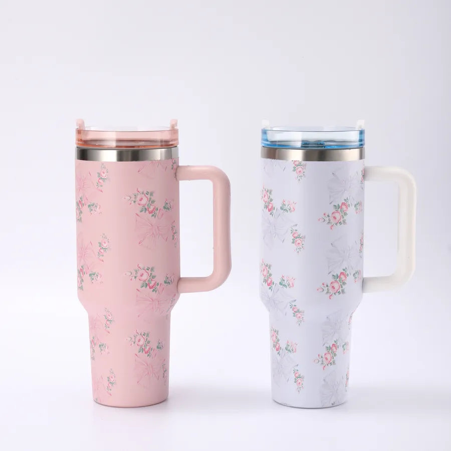 Elegant Flower 304 Stainless Steel Thermos Cup 1 Piece