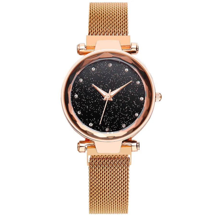 fashion starry sky surface magnet with quartz ladies bracelet watch   rhinestone watch wholesale nihaodropshipping