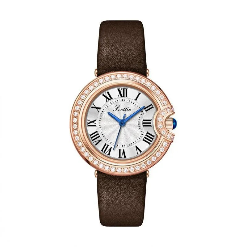 Casual Elegant Commute Round Rectangle Butterfly Double Snap Quartz Watch