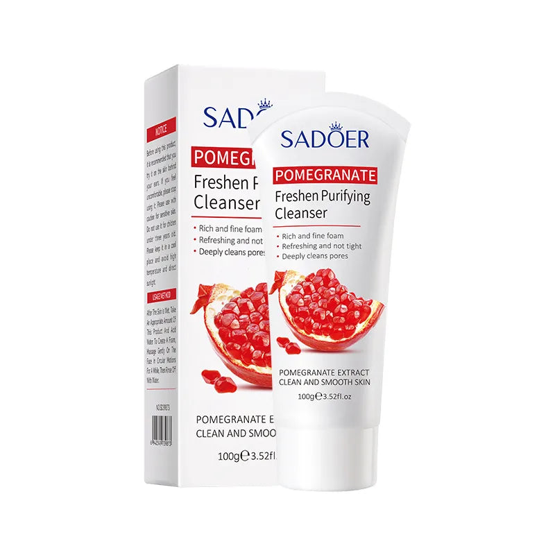 All English packaging SADOER red pomegranate fresh beauty six-piece moisturizing facial skin care series