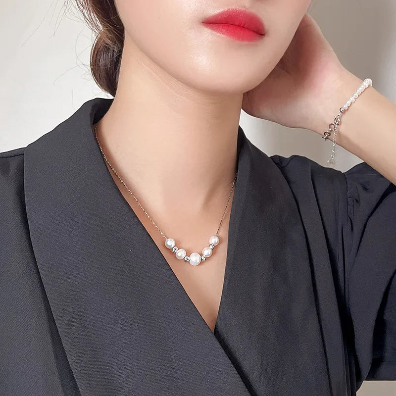 freshwater pearl very fine necklace s925 silver necklace wholesale