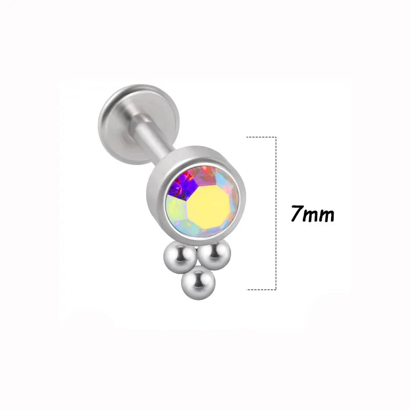 1 Piece Lip Rings Simple Style Classic Style Solid Color 316L Stainless Steel  G23 Titanium Ear Cartilage Rings & Studs