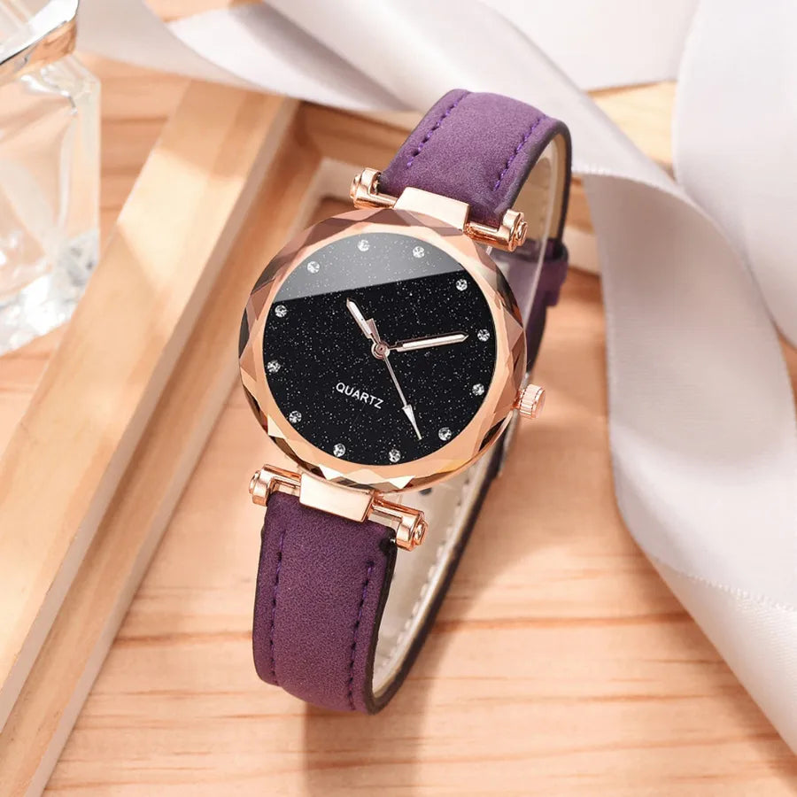 casual round buckle quartz women's watches