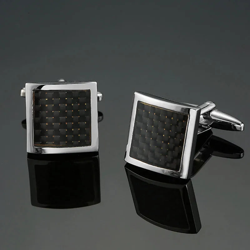 business geometric copper plating men's cufflinks