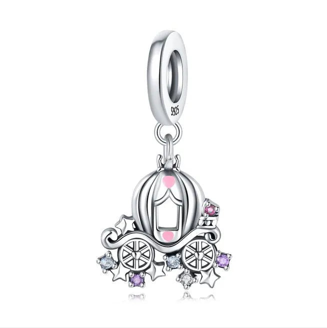 1 Piece 21 * 24mm 925 Sterling Silver Zircon Pumpkin Crown Mushroom Pendant Beads Jewelry Accessories