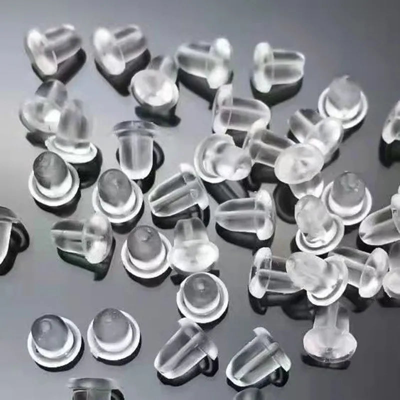 Ear Plug transparent plastic fixed ear stud plug bullet film ear plug diy earrings accessories factory wholesale ear plug
