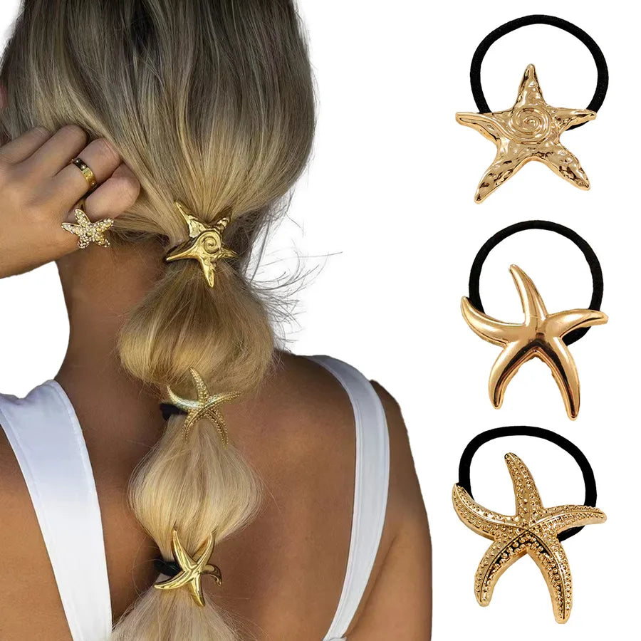 Vacation Streetwear Women's Scallop Starfish Alloy Plating Hair Tie