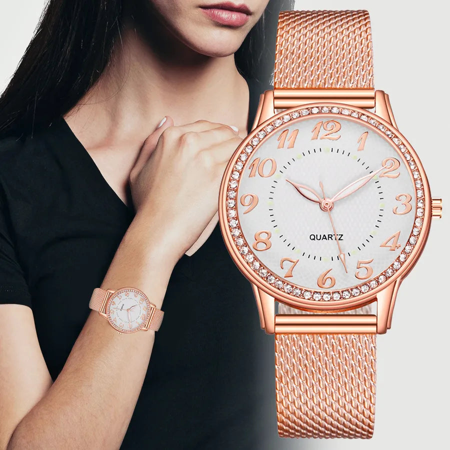 Casual Solid Color Buckle Quartz Women's Watches