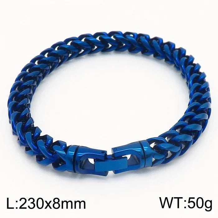 Stainless Steel 18K Gold Plated Hip-Hop Rock Plating Solid Color Bracelets