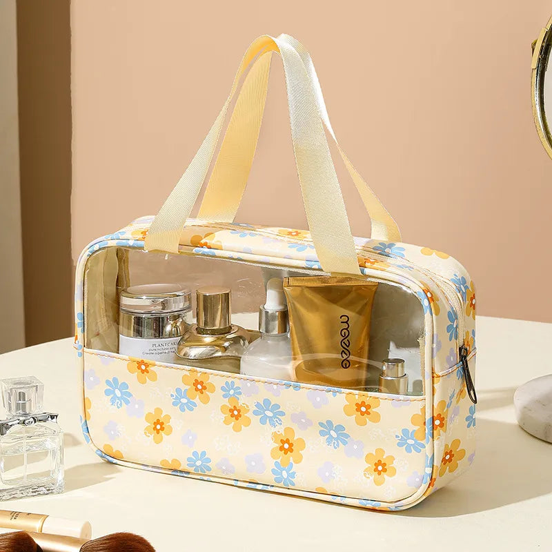 cute pastoral solid color pu leather makeup bags