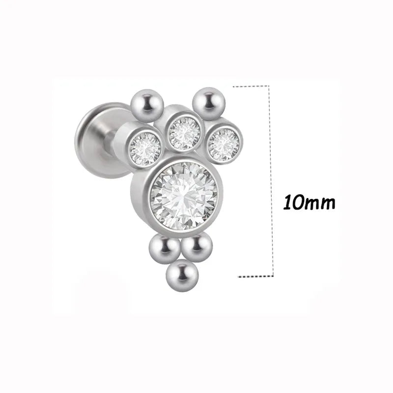 1 Piece Lip Rings Simple Style Classic Style Solid Color 316L Stainless Steel  G23 Titanium Ear Cartilage Rings & Studs