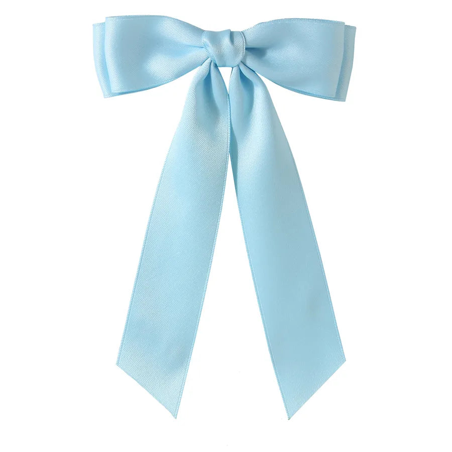 Women's Sweet Solid Color Bow Knot Cloth Handmade Hair Clip