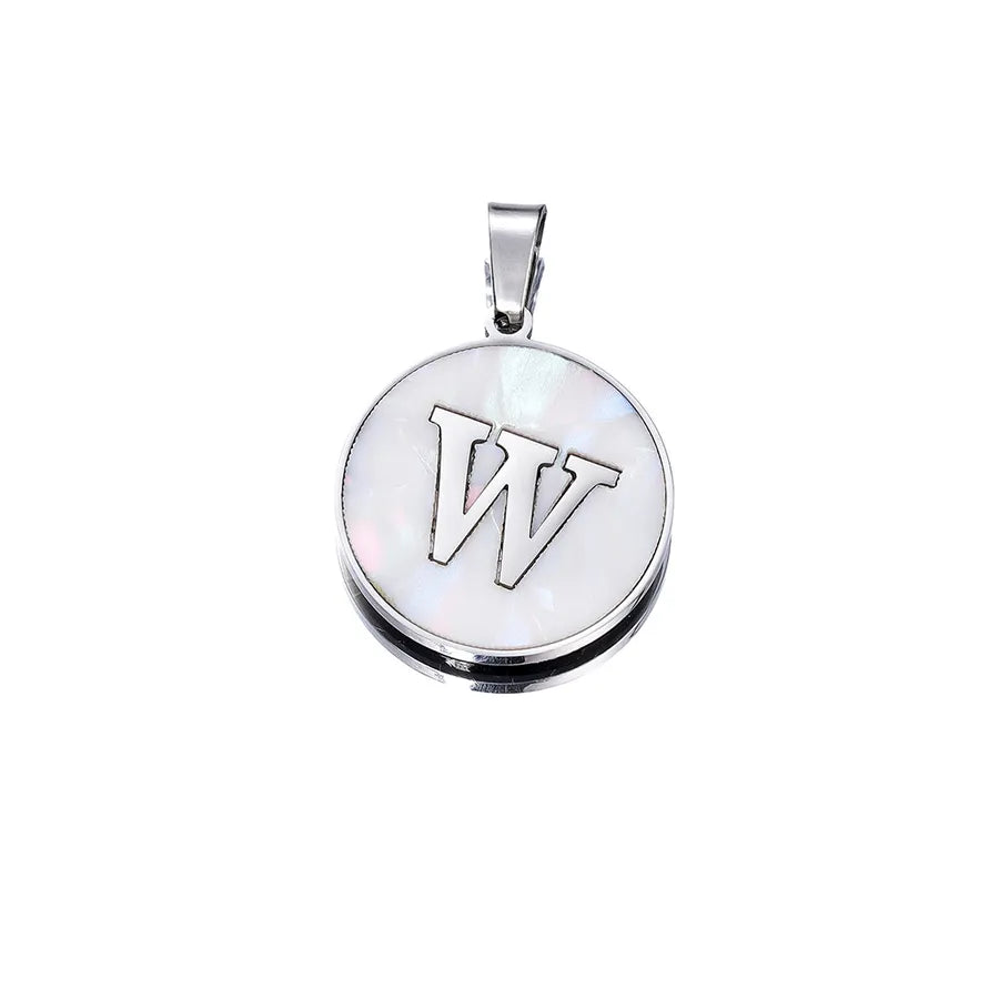 1 Piece 22mm Hole 4~4.9mm 304 Stainless Steel Fritillary Letter Pendant Jewelry Accessories