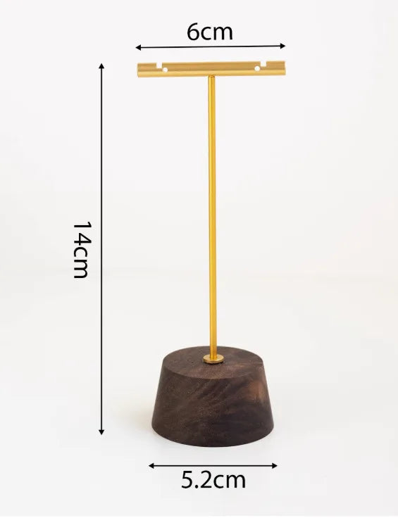 Premium Walnut Wood Board Jewelry Necklace Display Stand Shop Window Pendant Earring Stall Props Antique Style Fashion Accessory