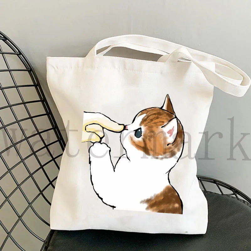 women's cute cat shopping bags