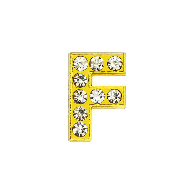 1 Piece 12mm Hole 6~9.9mm Alloy Rhinestones Letter DIY Ornament Accessories Beads