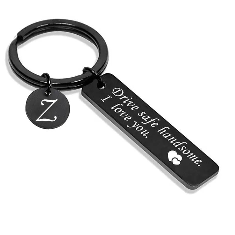Simple Style Letter Rectangle Stainless Steel Polishing Unisex Bag Pendant Memorial Keychains