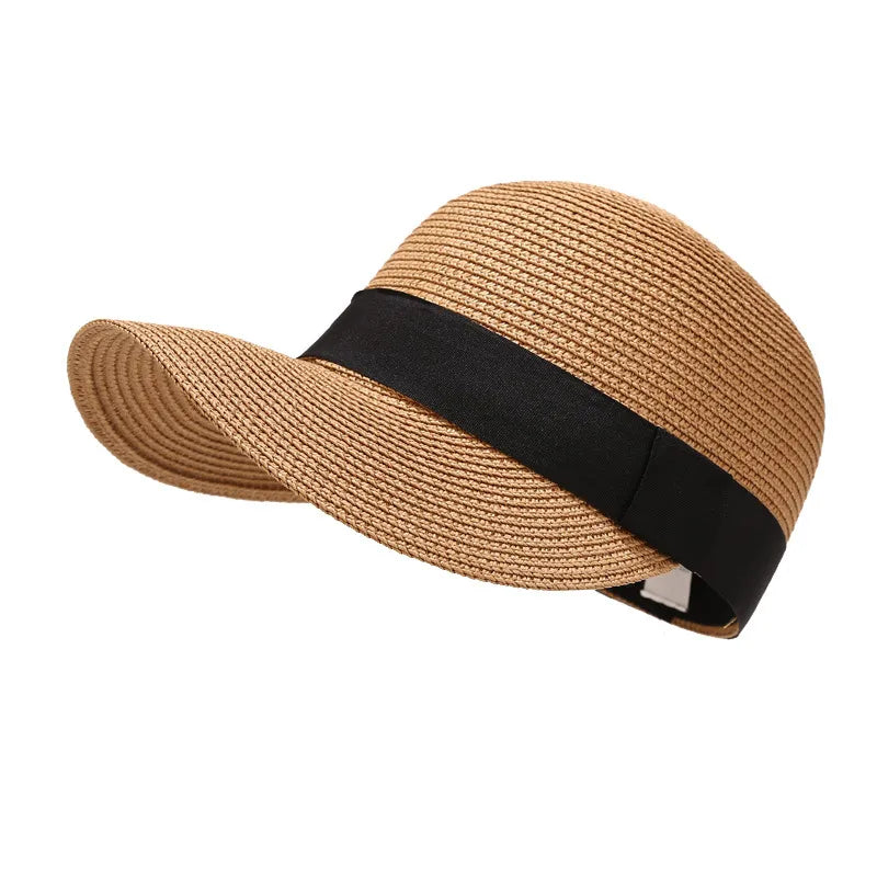 women's basic solid color big eaves sun hat