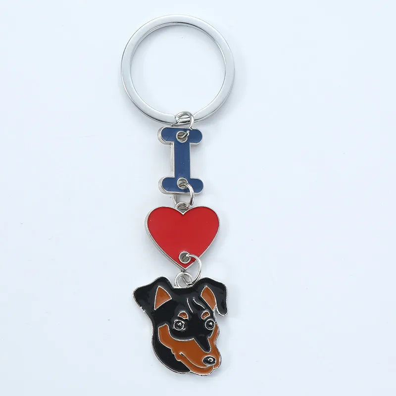 1 Piece Cute Letter Dog Heart Shape Zinc alloy Unisex Slip-on Keychain