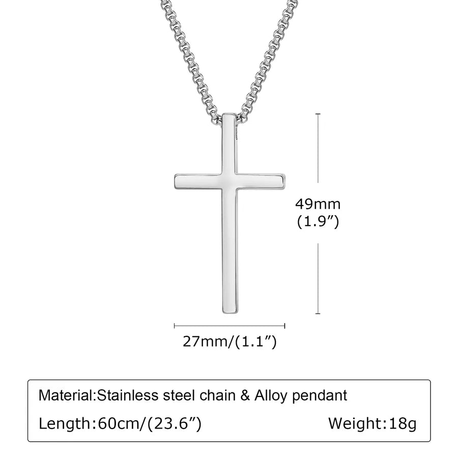 Wholesale Jewelry Religion Cross 304 Stainless Steel Pendant Necklace