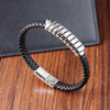 Street Retro Woven Leather String Trendy Stainless Steel Simple Leather Men's Bracelet L20305