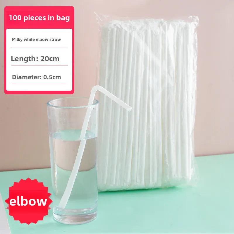 Straw Disposable Separately Packed Drink Straw Children Pregnant Women Postpartum Creative Color Straight Elbow Soybean Milk Straw