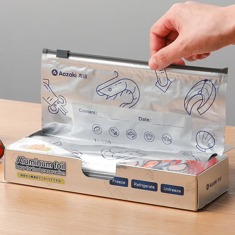 Yoshizaki Aozaki aluminum foil fresh-keeping bag food grade refrigerated sealed bag refrigerator freezer tin foil compact bag