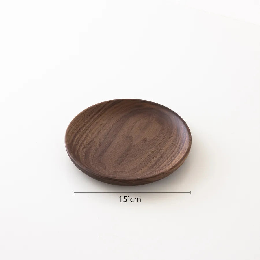 Walnut Wood Jewelry Display Tray Ring Earring Bracelet Storage Plate Photo Prop Geometry Pattern Solid Wood Antique Style