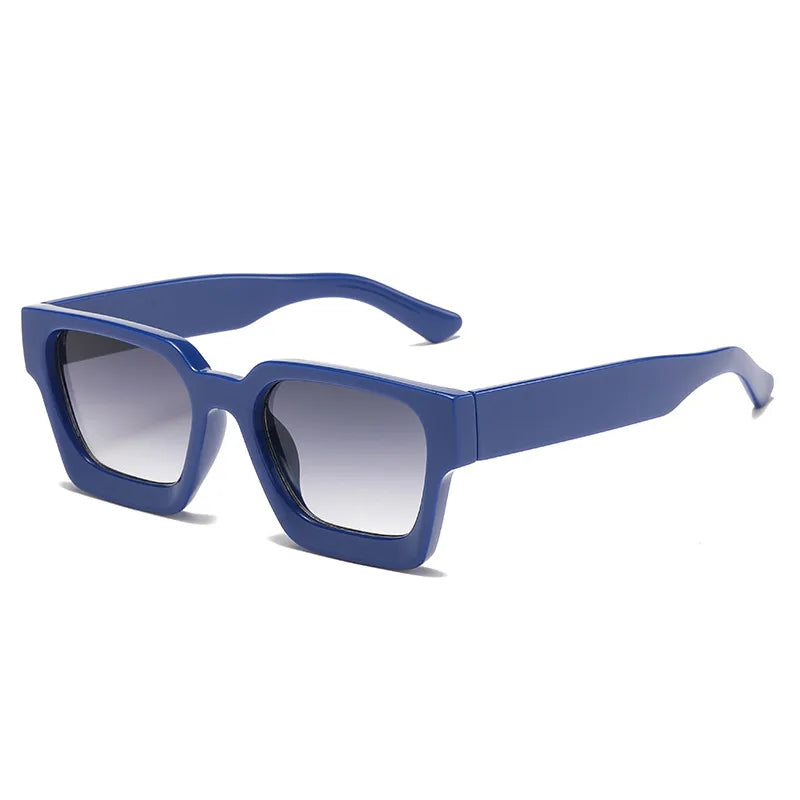 basic simple style solid color pc square full frame men's sunglasses