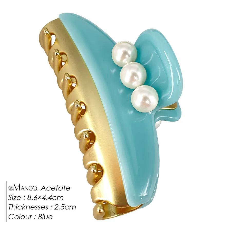 EManco  New Classic High-End Pearl Claw Clip Elegant Hairpin Hair Claw Ins Style Shark Clip