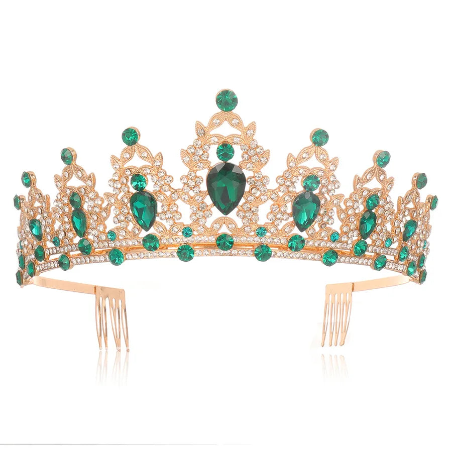 Fashion Women'S Crown Alloy Inlay Rhinestones Crown